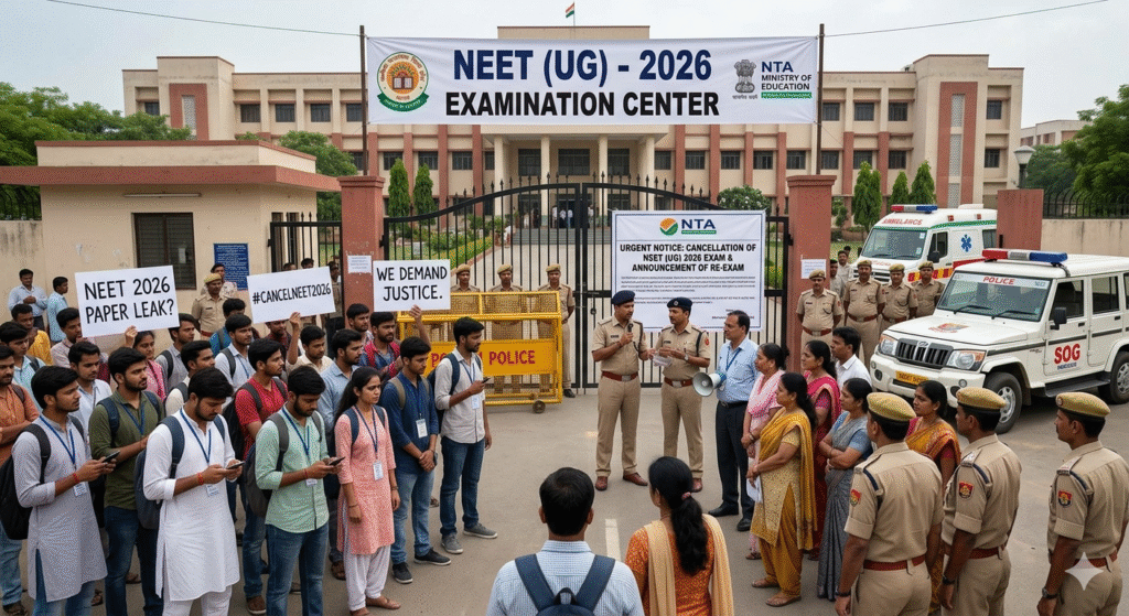 NEET 2026 paper leak cancelled re-exam notice